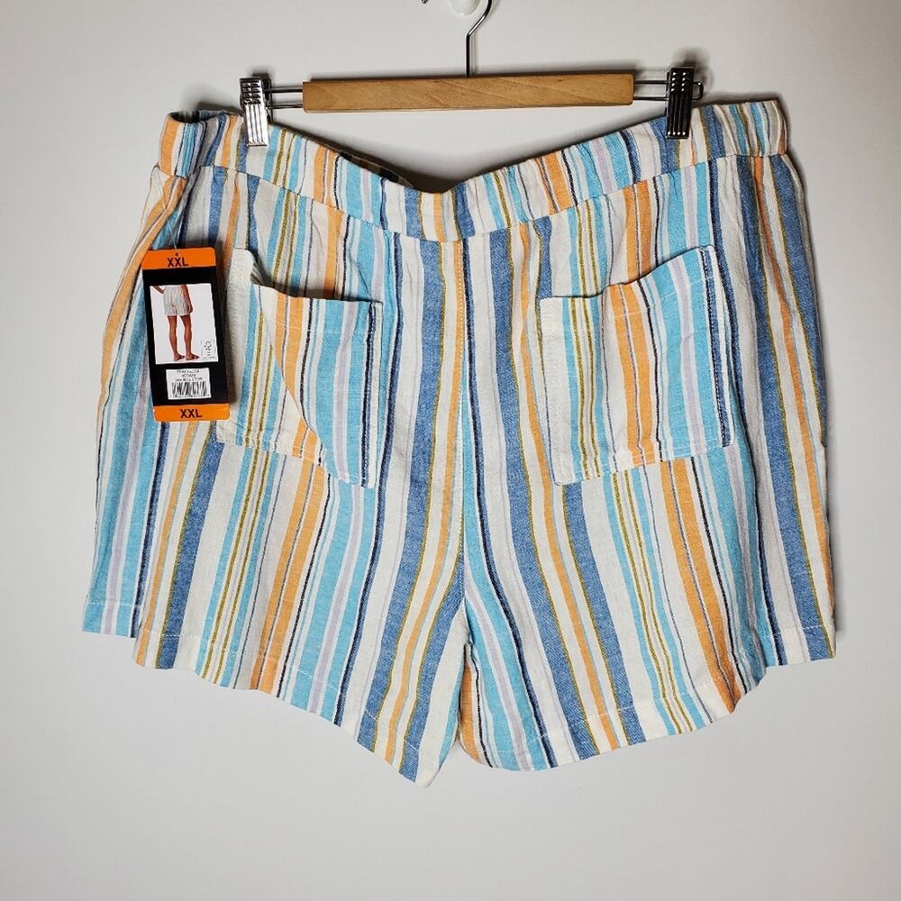 Briggs Linen Blend striped drawstring linen casual shorts NEW Size XXL - Picture 2 of 11
